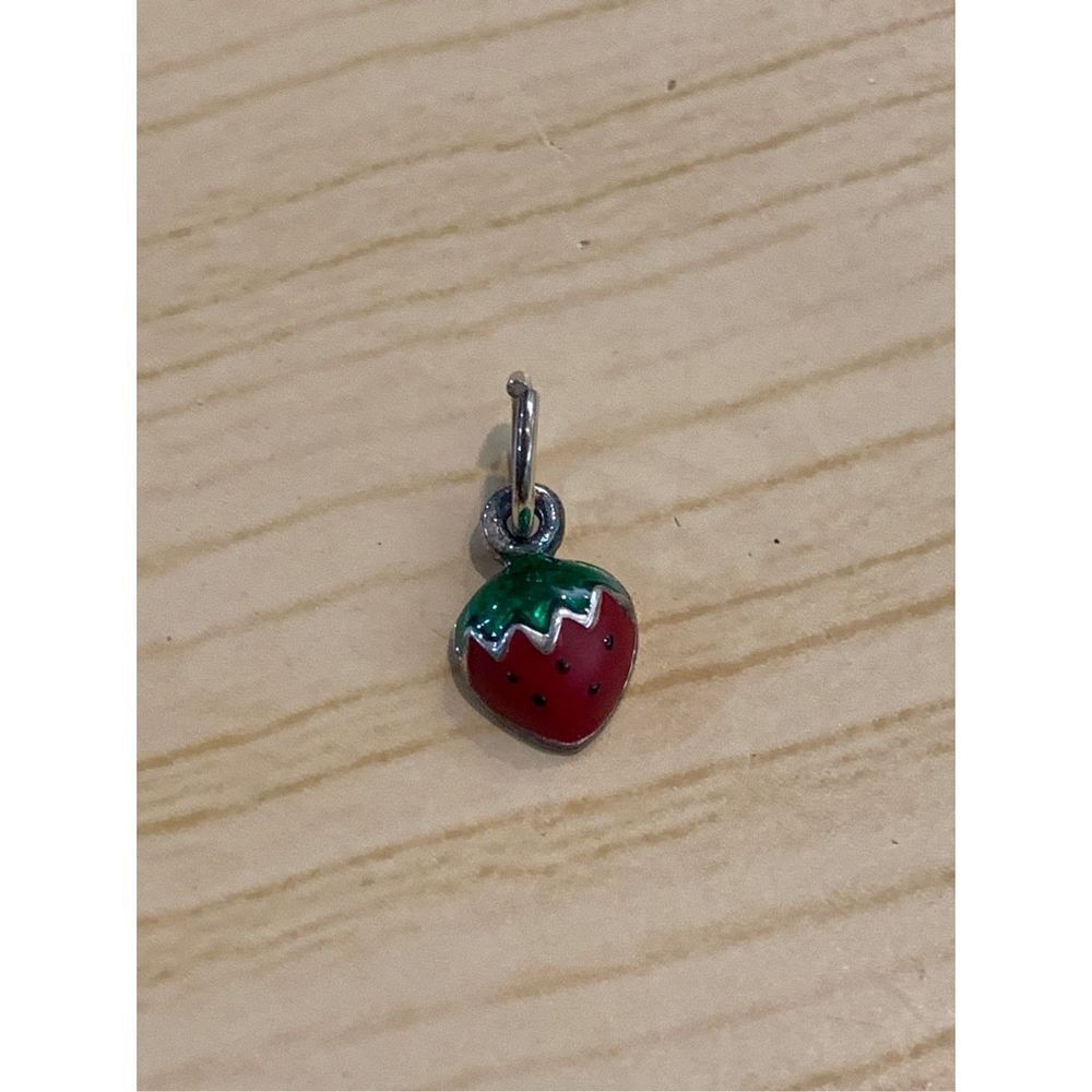 .925 Strawberry Sterling Silver Jewelry Charm #berry
